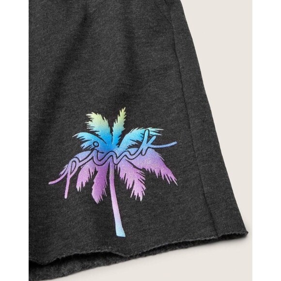 VS PINK OUTFIT PALM TREE SHINE SET TROPICAL L dad shorts tank - Picture 6 of 9